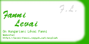 fanni levai business card