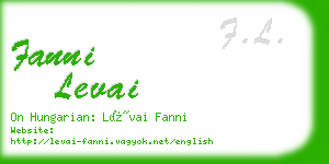 fanni levai business card